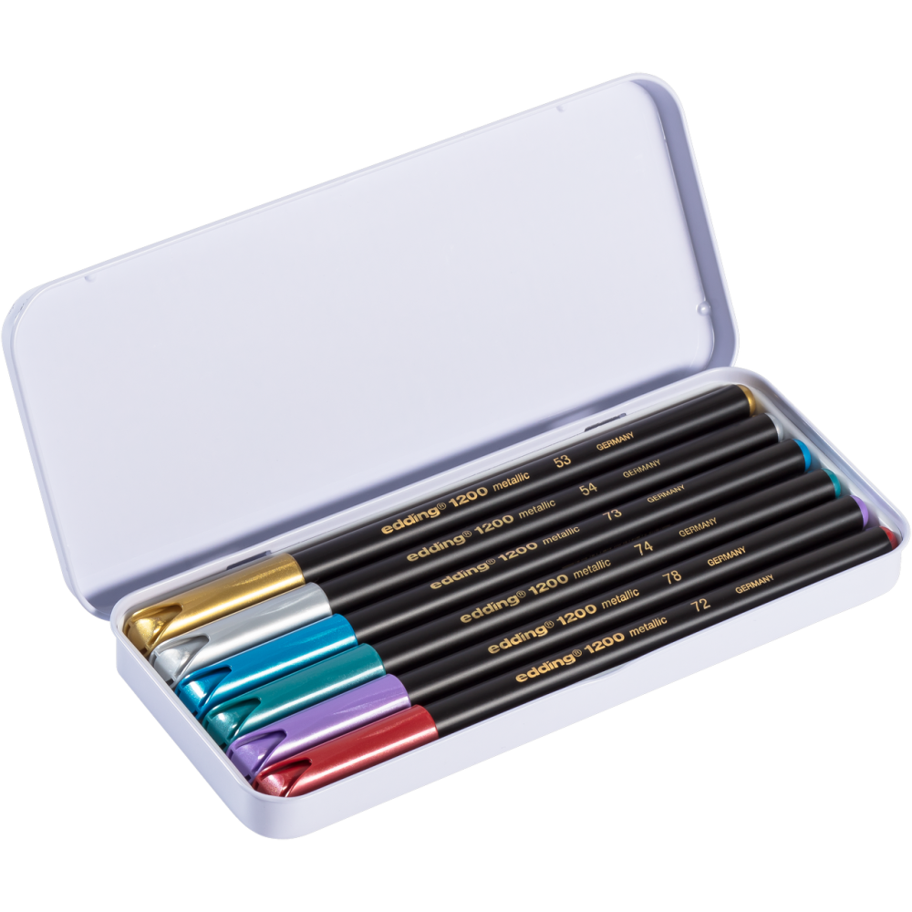 Metallic pens set - Edding - 6 colors, 1-3 mm