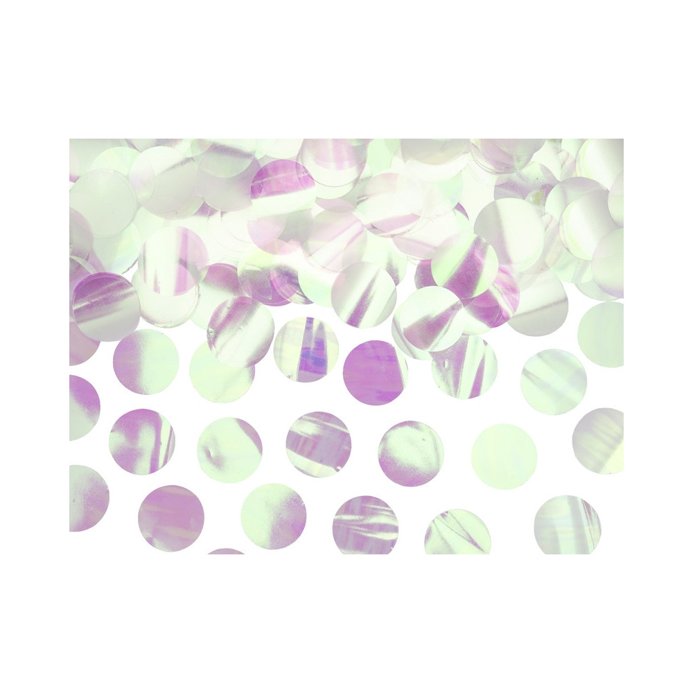 Decorative confetti - circles, opalescent, 15 g