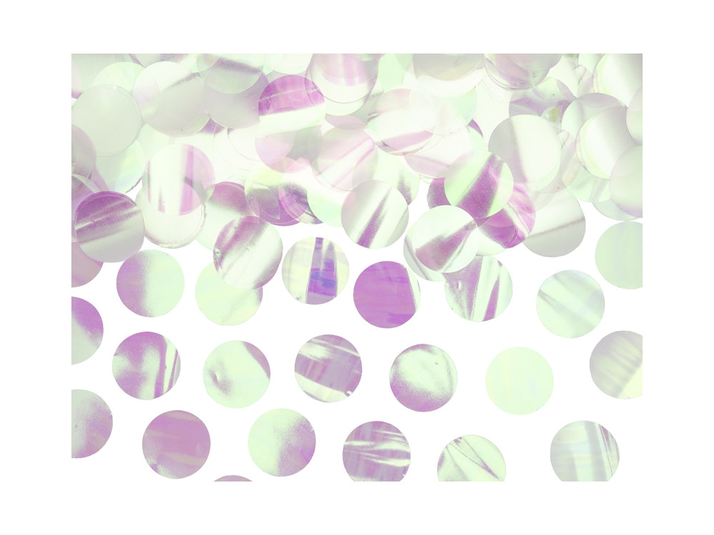 Decorative confetti - circles, opalescent, 15 g