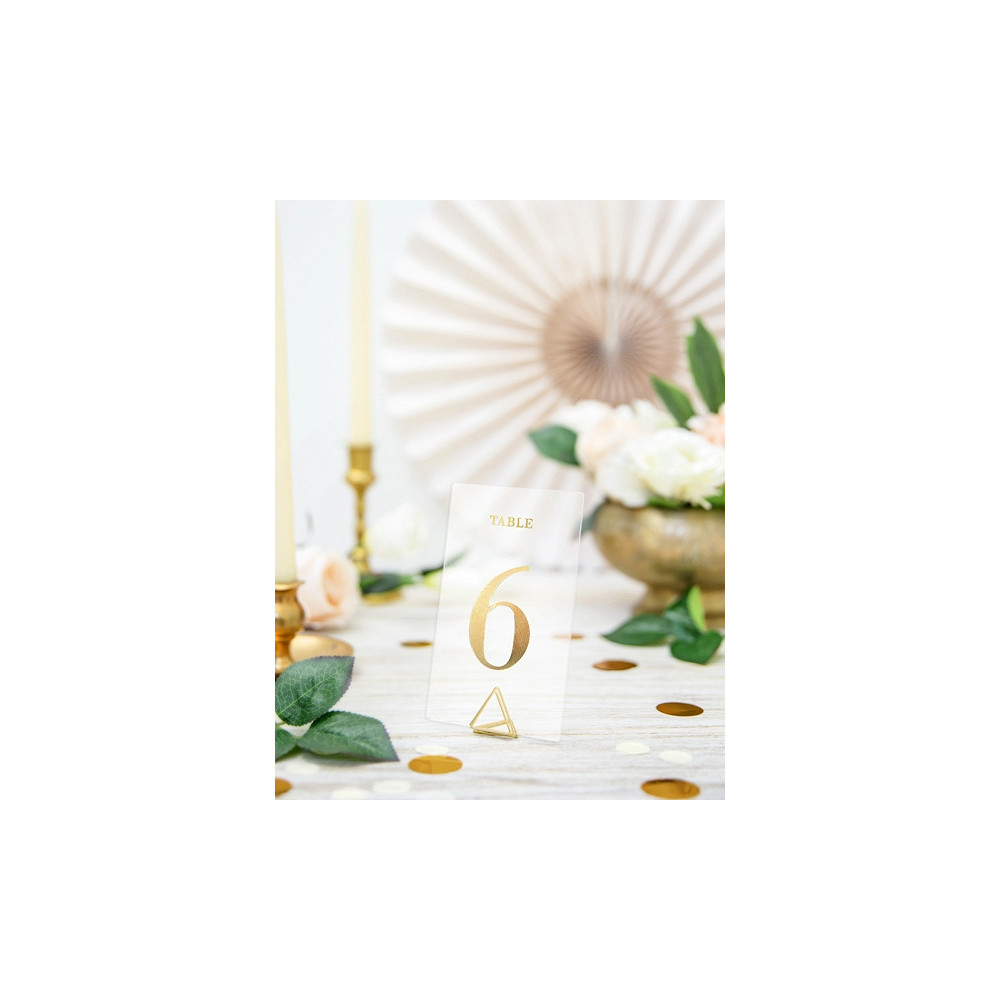 Table numbers - gold, transparent, 20 pcs.