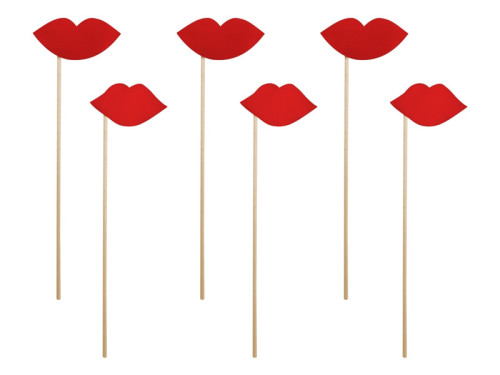 Lips props - red, 6 pcs.