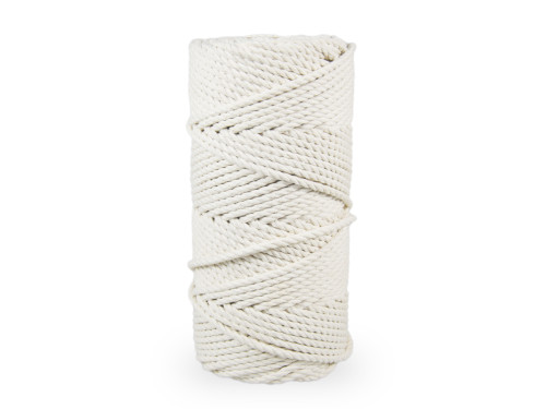 Cotton cord for macrames - natural, light beige, 5 mm, 100 m