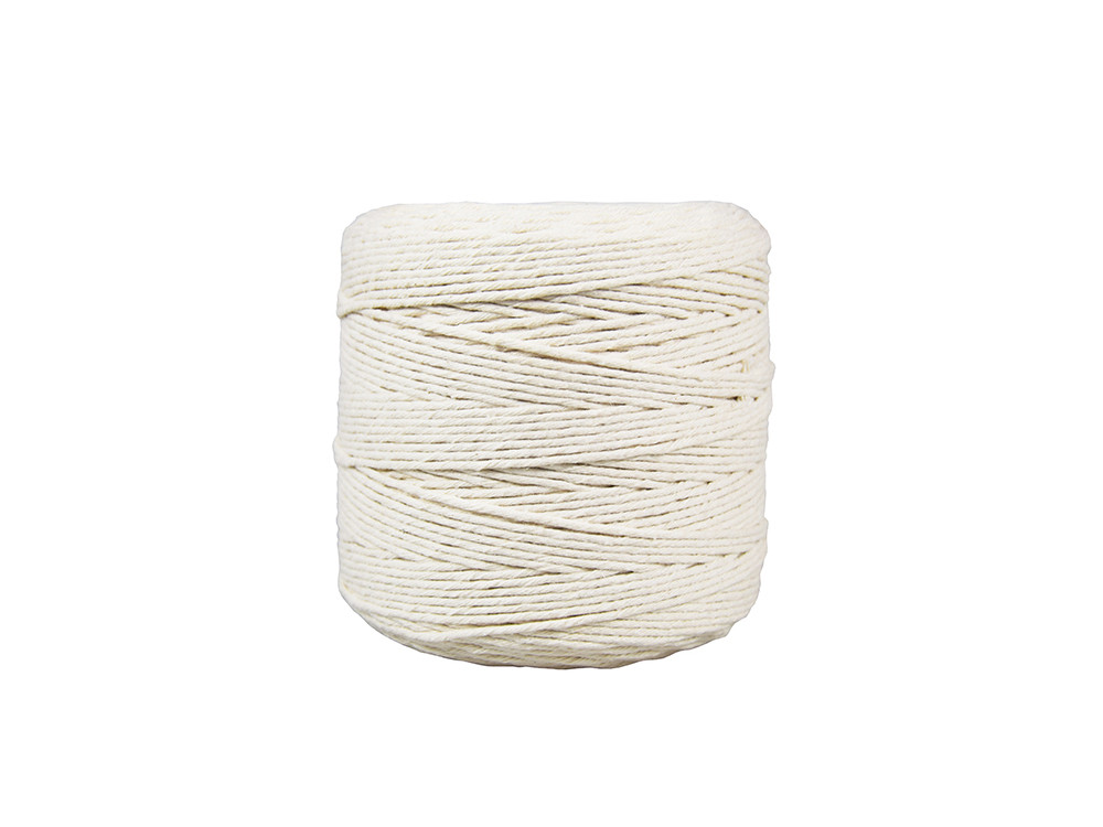 Sznurek bawełniany do makramy - naturalny, jasnobeżowy, 2 mm, 500 g, 300 m