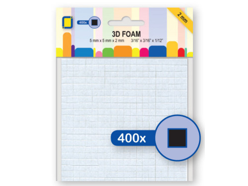 Self-adhesive 3D foam - squares, black