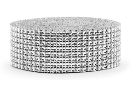 Tape with zirconia, silver, 4 cm x 9 m