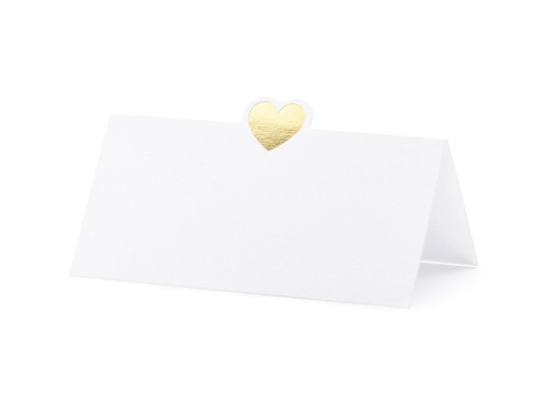Business cards on the table Heart - white and gold