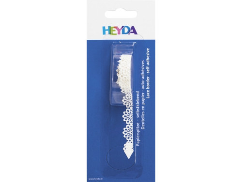 Koronka papierowa, samoprzylepna Wachlarze - Heyda - biała
