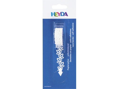 Koronka papierowa, samoprzylepna Liście - Heyda - biała