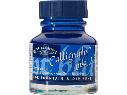Tusz do kaligrafii - Winsor & Newton - light blue, 30 ml