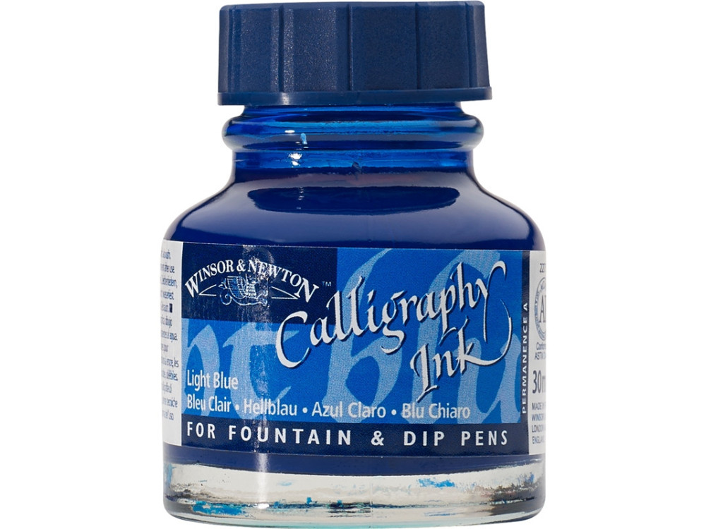 Tusz do kaligrafii - Winsor & Newton - light blue, 30 ml