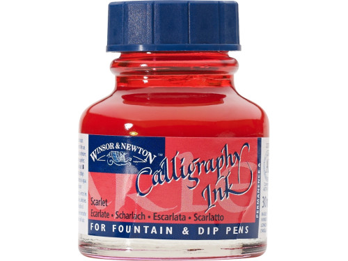 Tusz do kaligrafii - Winsor & Newton - scarlet, 30 ml