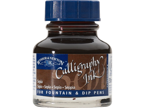 Tusz do kaligrafii - Winsor & Newton - sepia, 30 ml