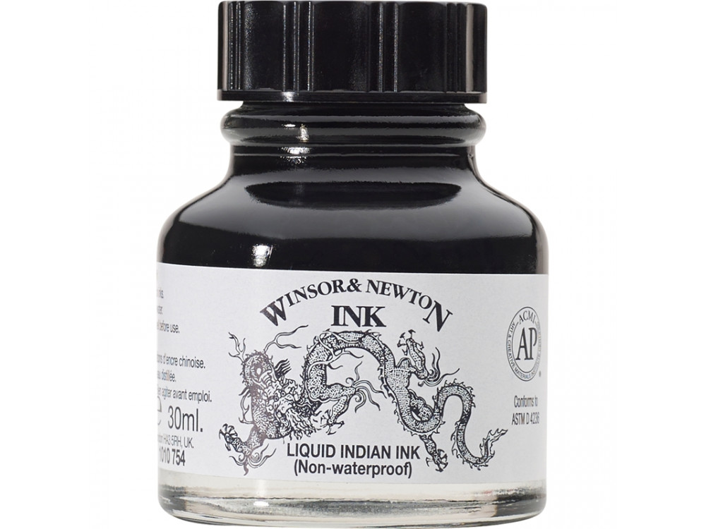 Tusz rysunkowy - Winsor & Newton - liquid indian ink, 30 ml