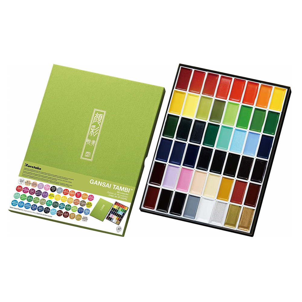 Watercolor set Gansai Tambi - Kuretake - 48 colors