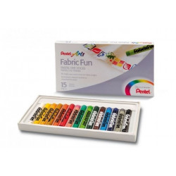 Zestaw pasteli do ozdabiania tkanin - Pentel - 15 kolorów
