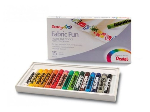 Zestaw pasteli do ozdabiania tkanin - Pentel - 15 kolorów