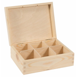 Wooden Tea Box, 6 Compartments