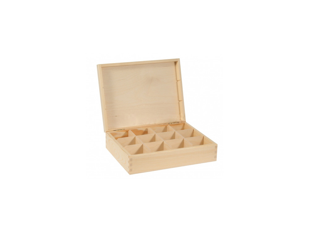 Wooden Tea Box, 12 Compartments