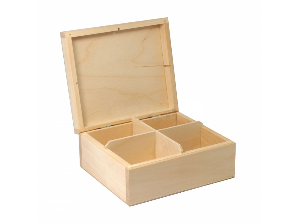 Wooden Tea Box, 4 Compartments