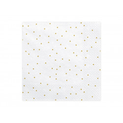 Dotted napkins - gold, 33 x 33 cm, 20 pcs.