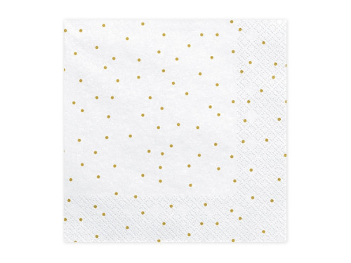 Dotted napkins - gold, 33 x 33 cm, 20 pcs.