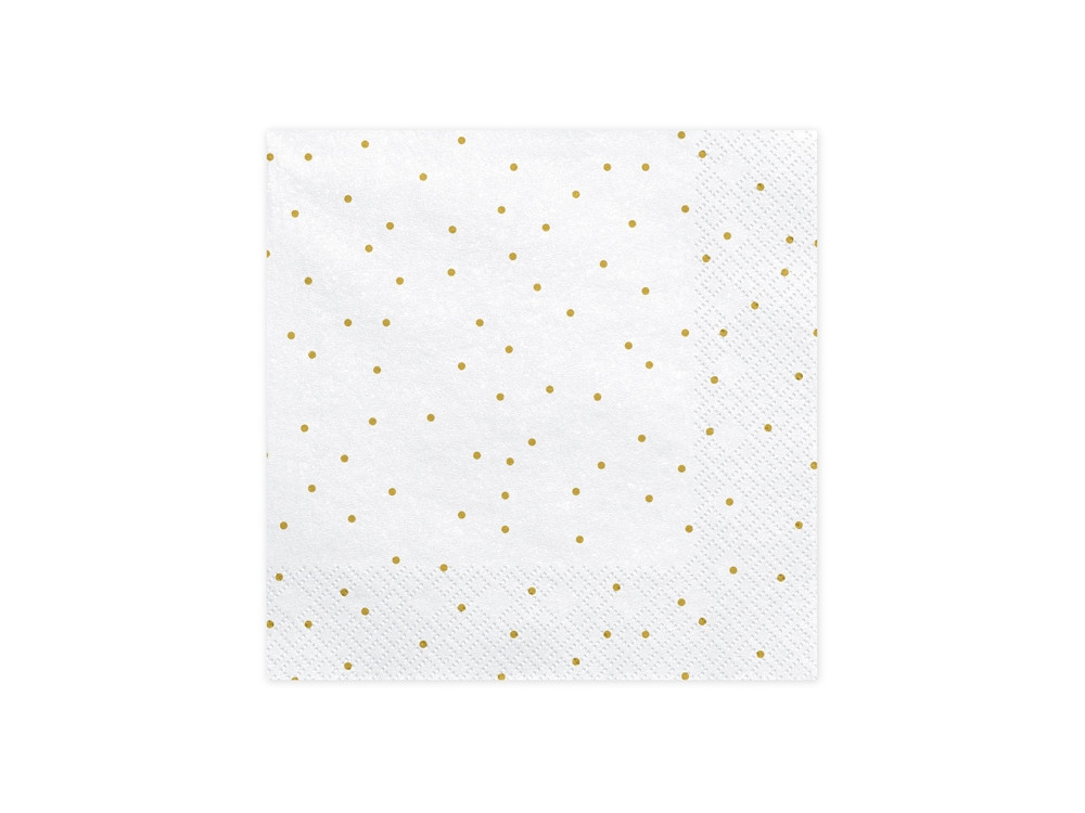 Dotted napkins - gold, 33 x 33 cm, 20 pcs.