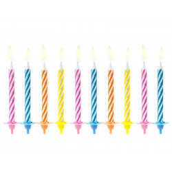 Birthday candles, mix, 10 pcs