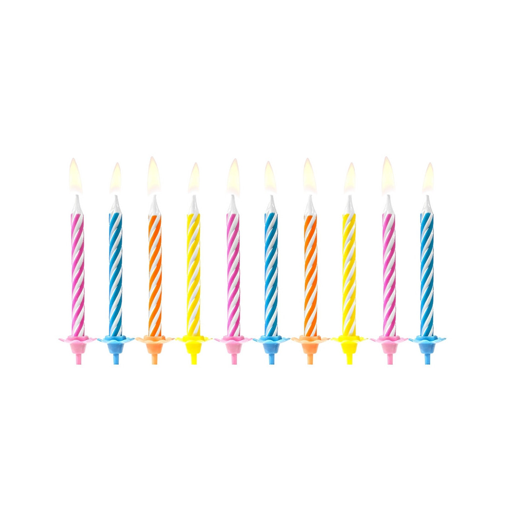 Birthday candles, mix, 10 pcs
