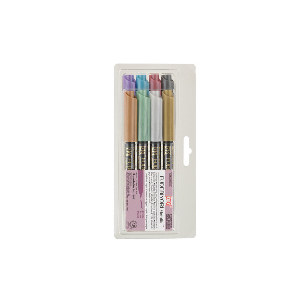 Fudebiyori Metallic pens - Kuretake - 8 colors