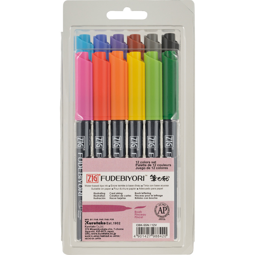 Fudebiyori pens - Kuretake - 12 colors