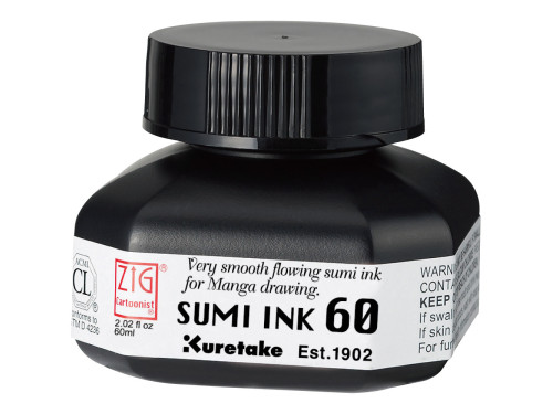 Calligraphy ZIG Cartoonist Sumi ink - Kuretake - black, 60 ml