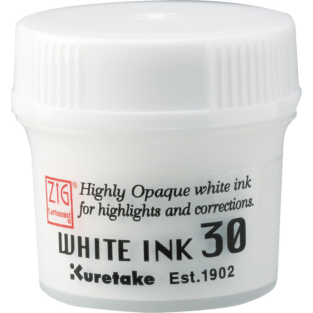 Calligraphy ZIG Cartoonist White ink - Kuretake - white, 30 g