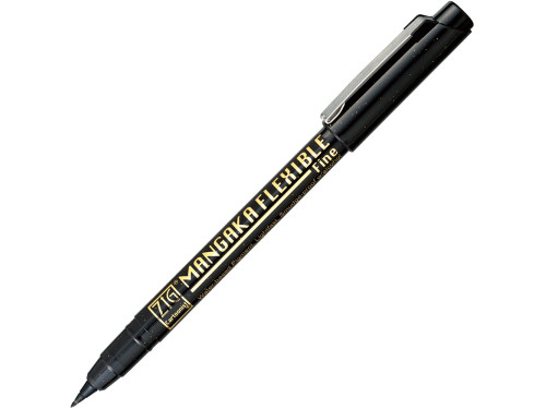 Pisak ZIG Cartoonist Mangaka Flexible - Kuretake - czarny, F