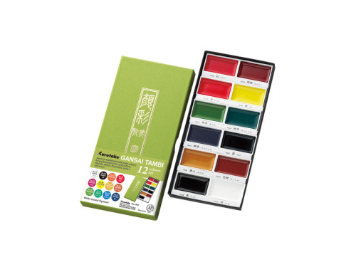 Watercolor set Gansai Tambi - Kuretake - Set 1, 12 colors