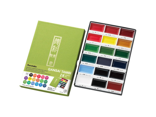 Watercolor set Gansai Tambi - Kuretake - 18 colors