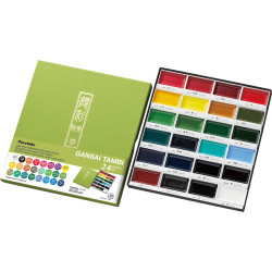 Zestaw farb akwarelowych Gansai Tambi - Kuretake - 24 kolorów