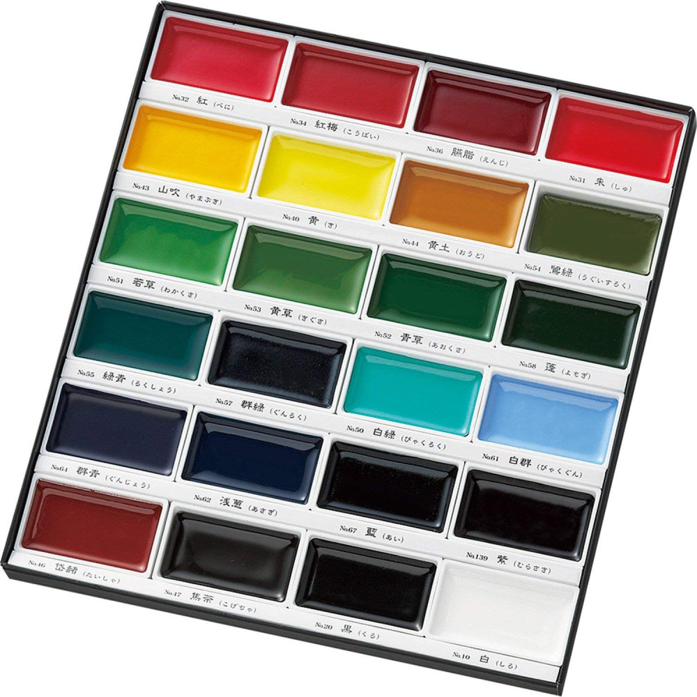 Zestaw farb akwarelowych Gansai Tambi - Kuretake - 24 kolorów