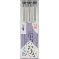 ZIG Calligraphy pen assortment kit - Kuretake - oblique tip, 6 colors