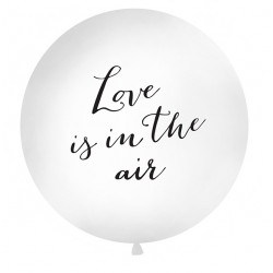 Balon olbrzym Love is in the air - czarny napis, 100 cm