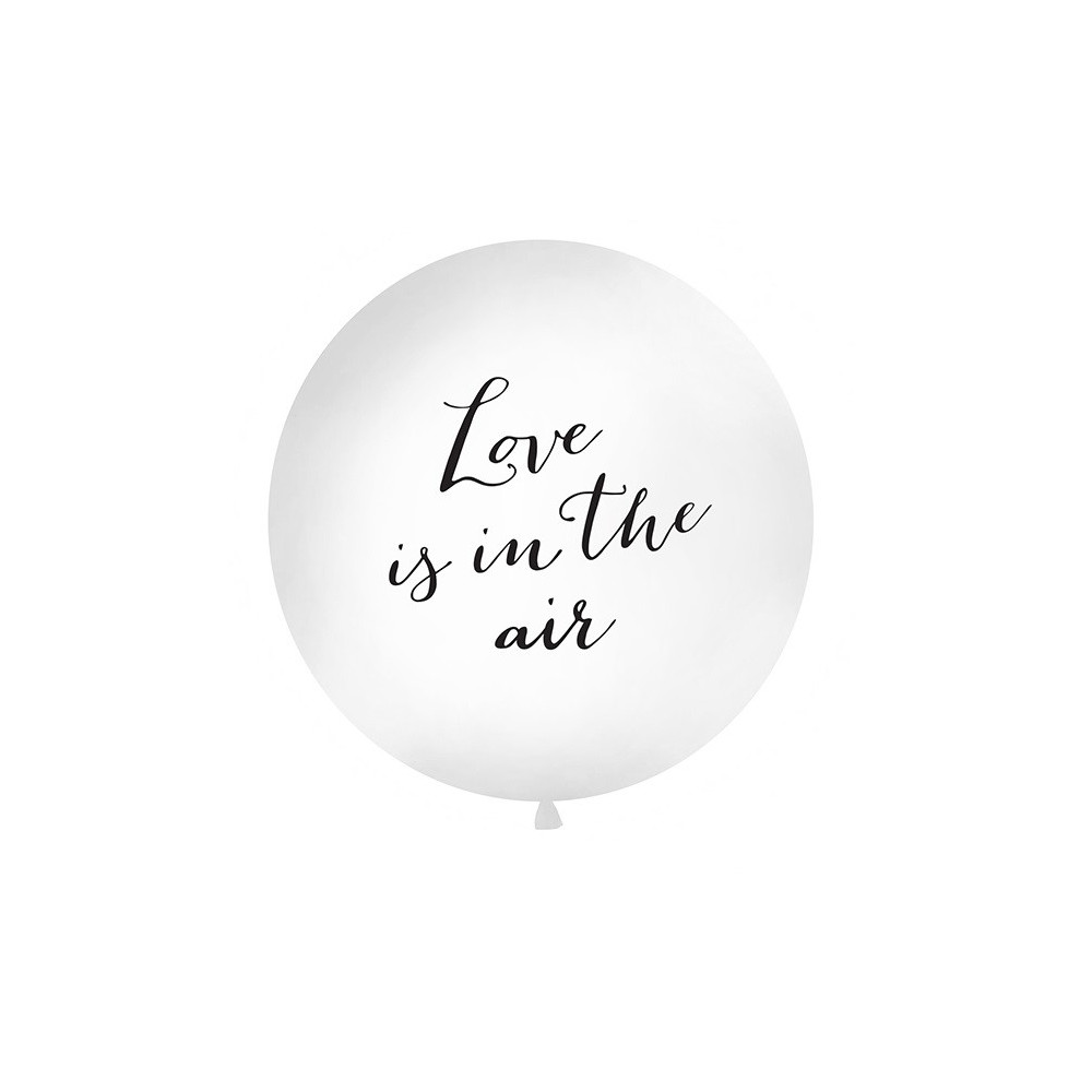 Balon olbrzym Love is in the air - czarny napis, 100 cm