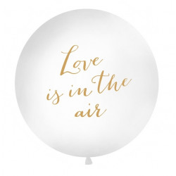Giant balloon Love is in the air - gold lettering, 1 m