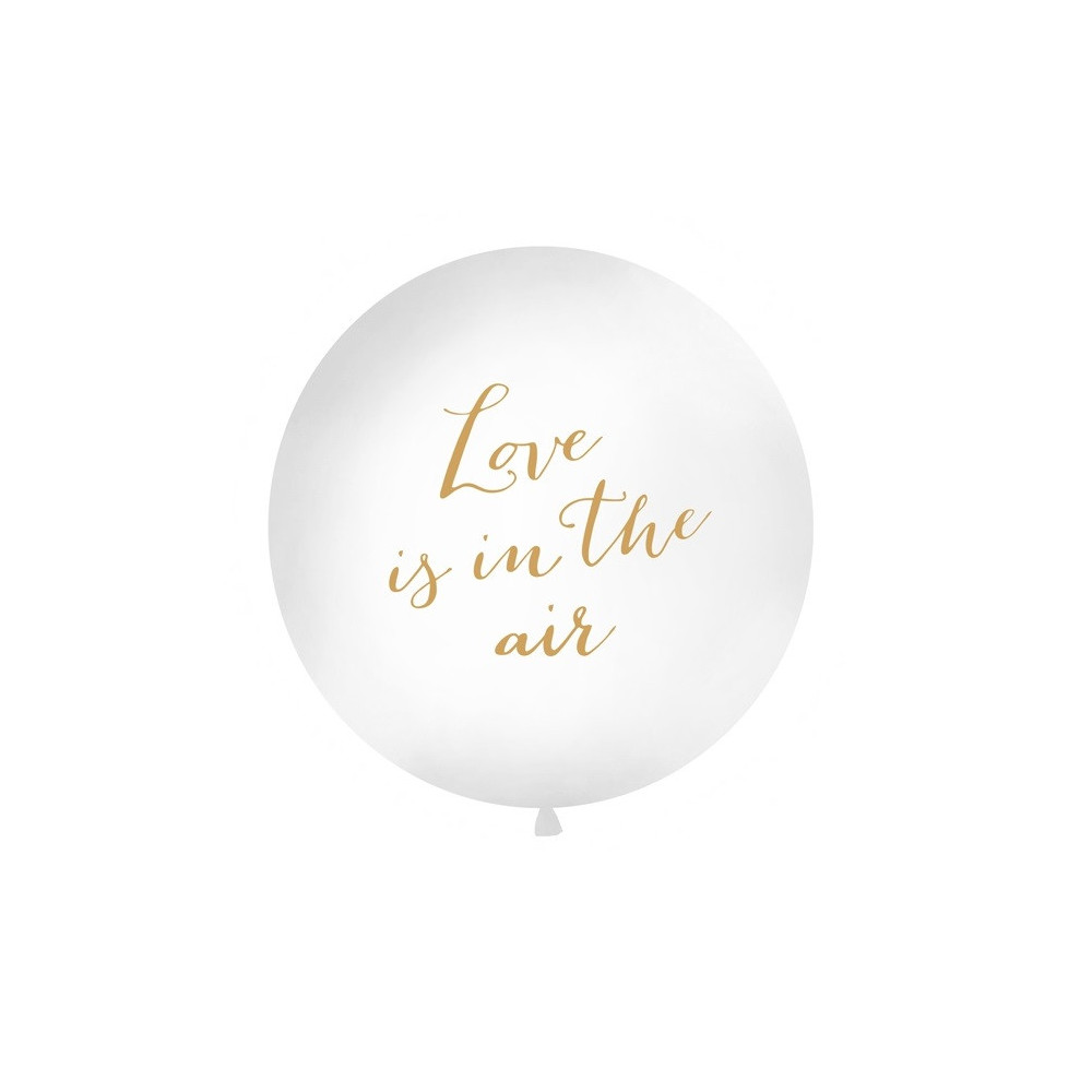 Balon olbrzym Love is in the air - złoty napis, 100 cm