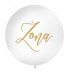 Giant balloon Żona - gold lettering, 1 m