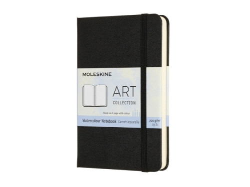 Notatnik do akwareli - Moleskine - gładki twardy kieszonkowy czarny