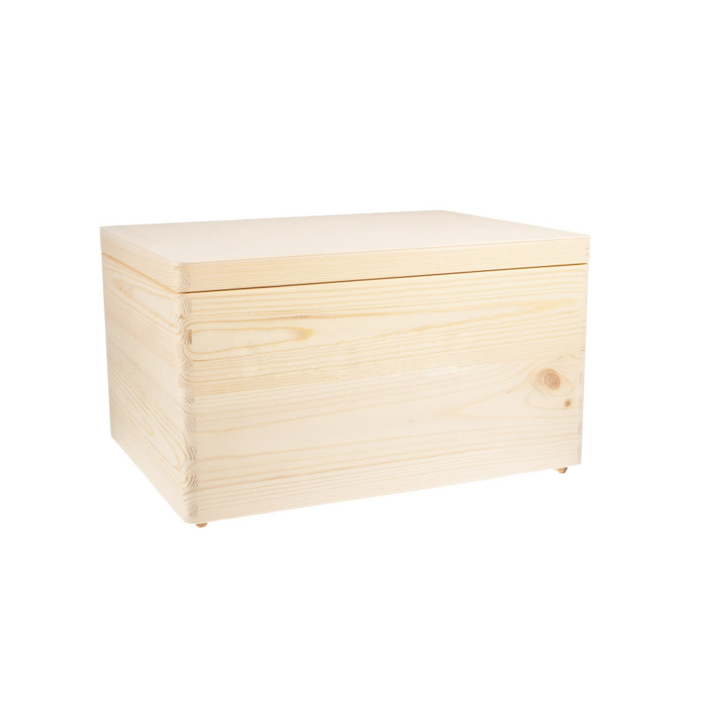 Wooden chest with lid - big
