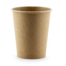 Paper cups - kraft, brown, 220 ml, 6 pcs.