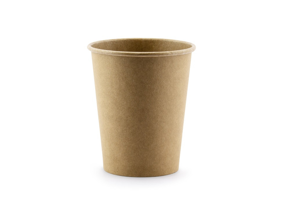 Paper cups - kraft, brown, 220 ml, 6 pcs.
