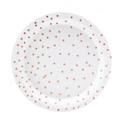 Dotted paper plates - white...