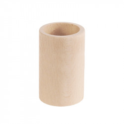 Kubek bukowy, pojemnik drewniany na długopisy - okrągły, 8,3 x 5,3 cm