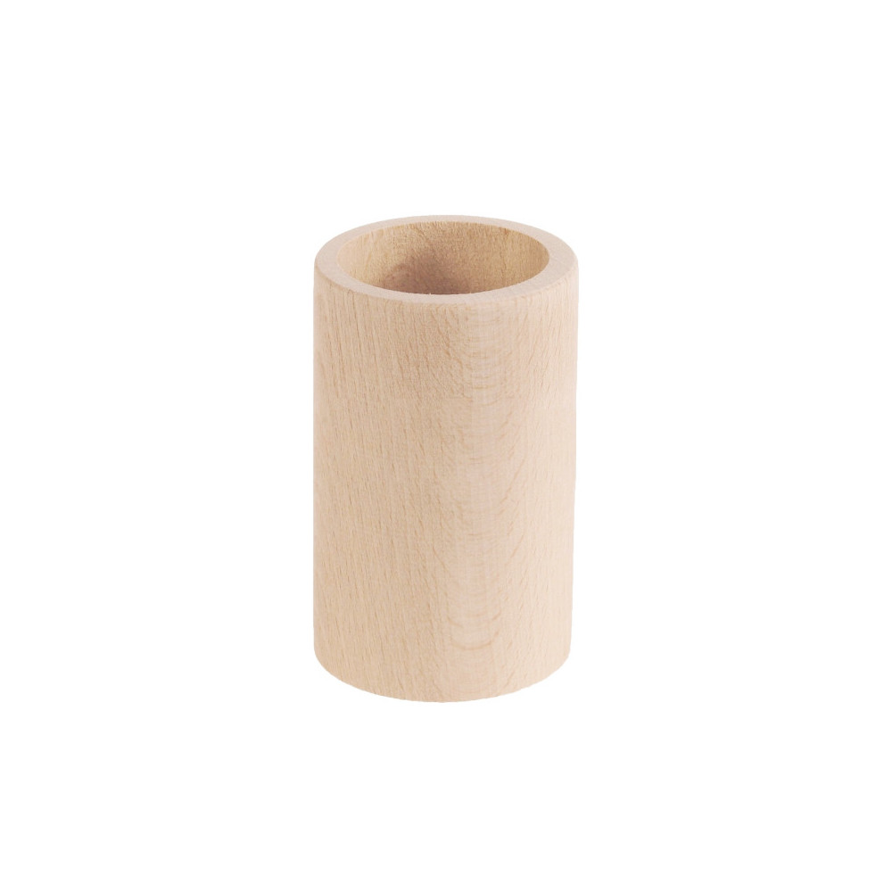 Kubek bukowy, pojemnik drewniany na długopisy - okrągły, 8,3 x 5,3 cm